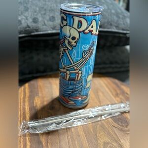 Skeleton Graphic Tumbler with Straw